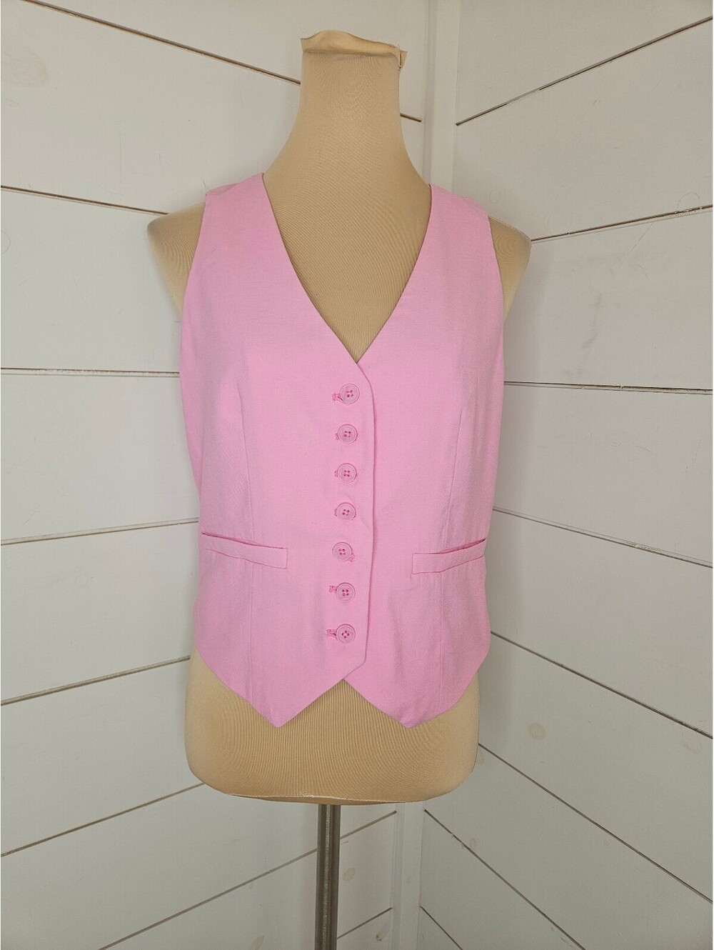 A New Day small pink lined button down vest